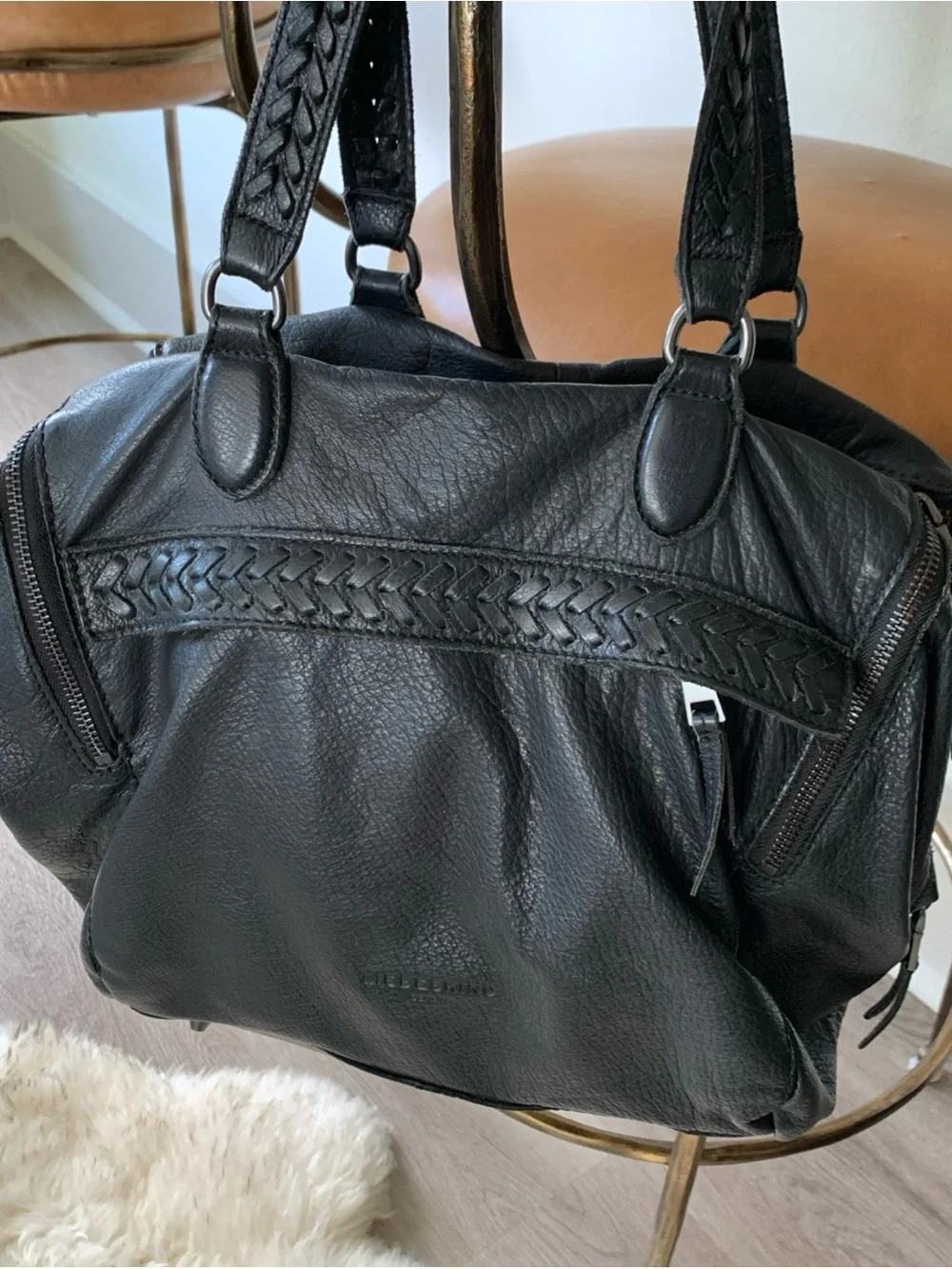 Liebeskind Black Leather Kayla Large Satchel Bag